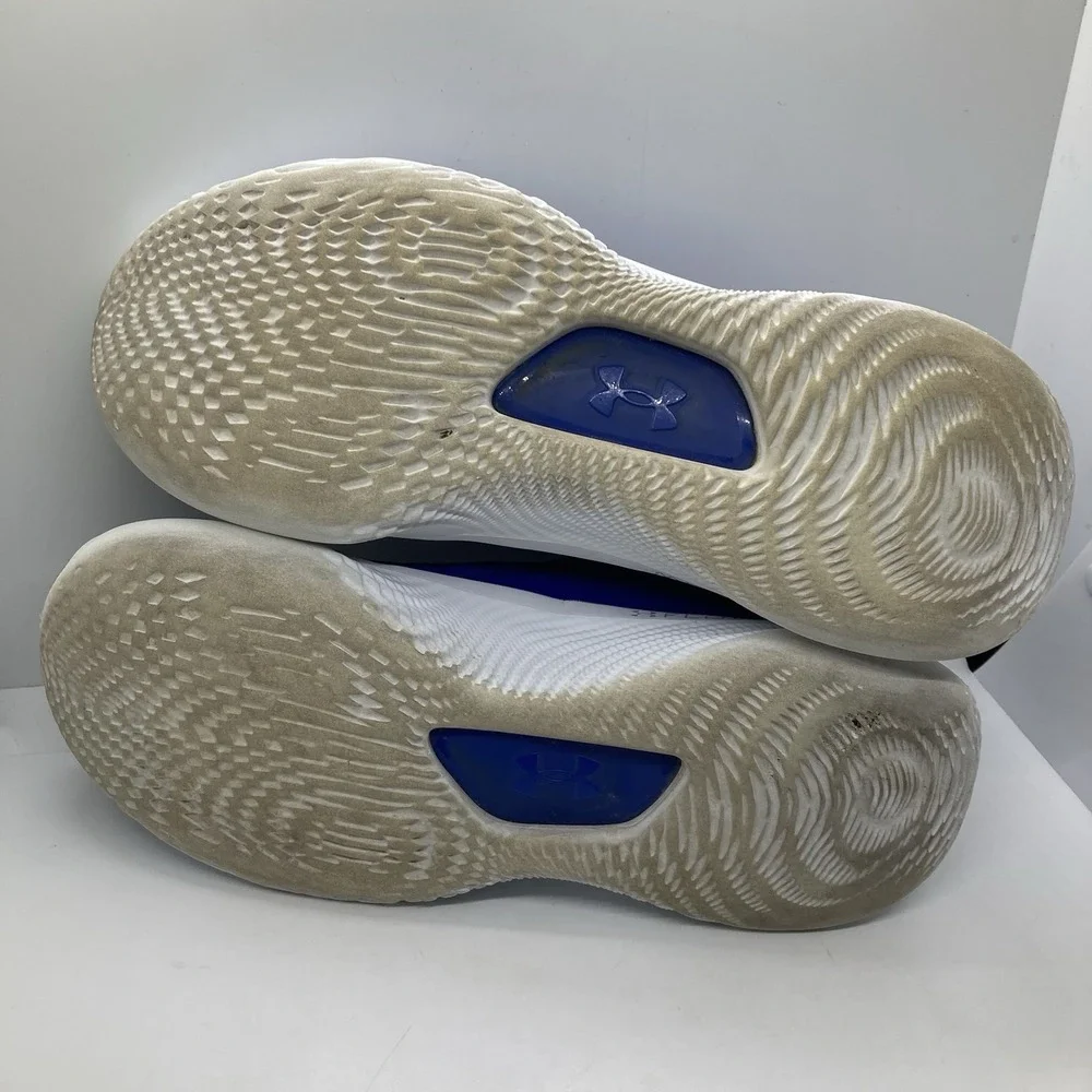 Under Armor Team Curry Mens Size 10 Blue White Basketball Shoes Sneakers Unisex - Picture 8 of 11